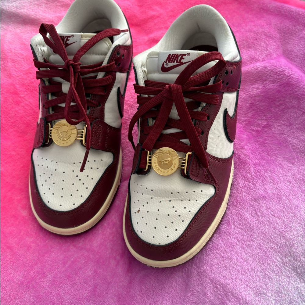 Nike Kids Burgundy and White Sneakers